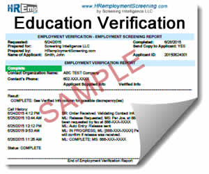 Education Verification Sample