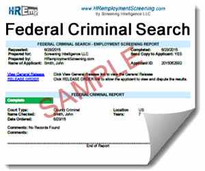 Federal Criminal Search Sample